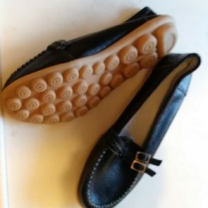Leather Loafer new sz13(43 )black w buckle